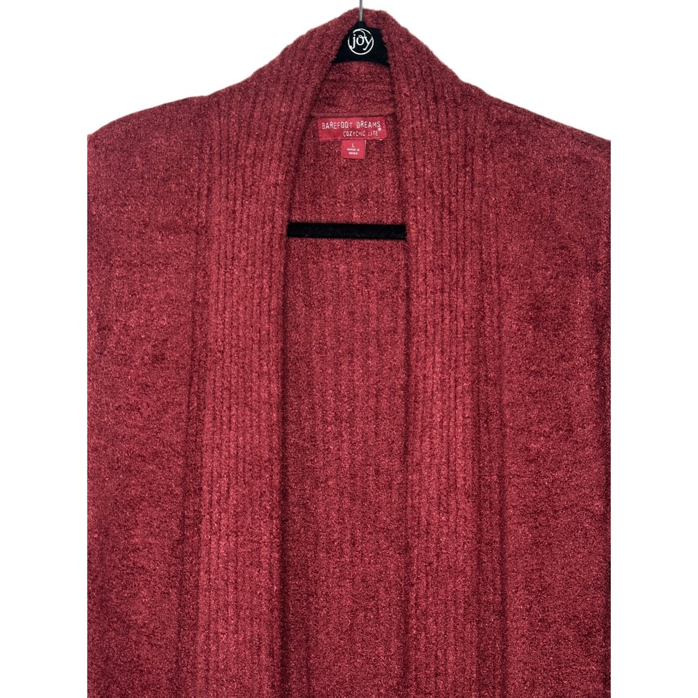 Barefoot Dreams Cardigan Large Burgundy CozyChic Lite Cozy Sweater Fall Winter - Picture 4 of 9